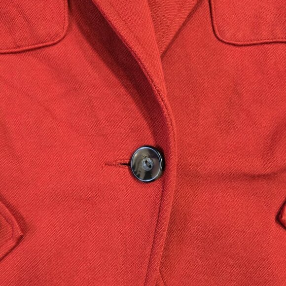 Cabi 3374 Little Red Jacket One Button Pockets Pleated Back Office Preppy - Picture 5 of 10